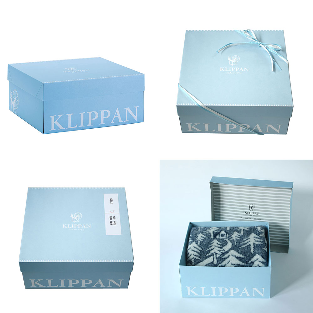 KLIPPAN/クリッパン　ウール　シングルブランケット　TRIP　ブルー
