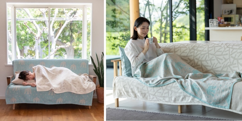 夏の寝室環境にあわせて、KLIPPANコットンブランケット＆スローの