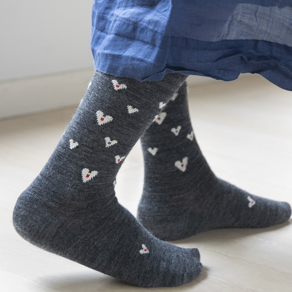 BERLUTI プリントソックス グレー/ピンク 箱付き キッズ向けの花柄