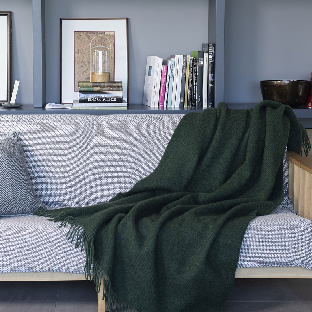 KLIPPAN/クリッパン スロー ゴットランド ボトルグリーン