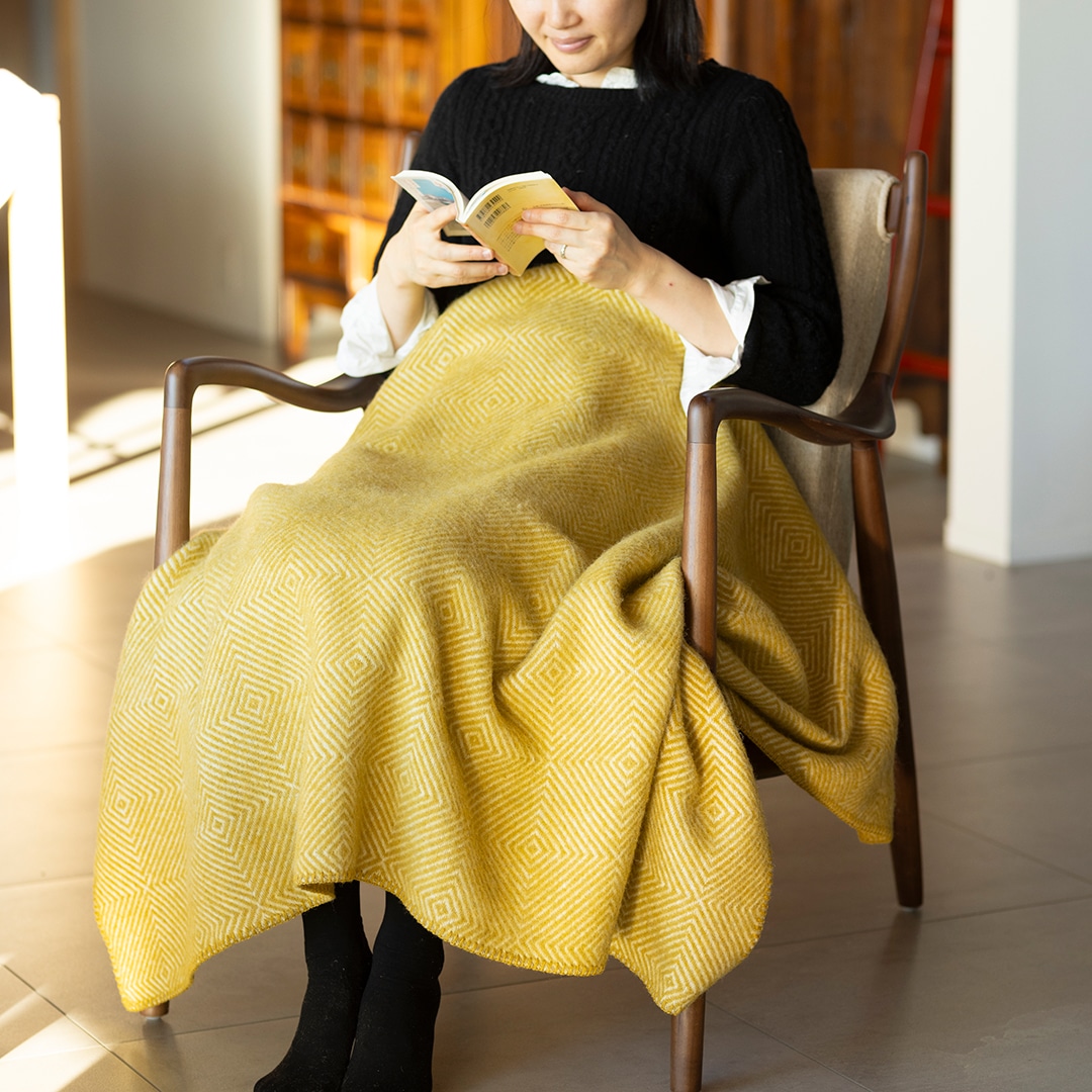 KLIPPAN/クリッパン リサイクルウールスロー グースアイ MIDI