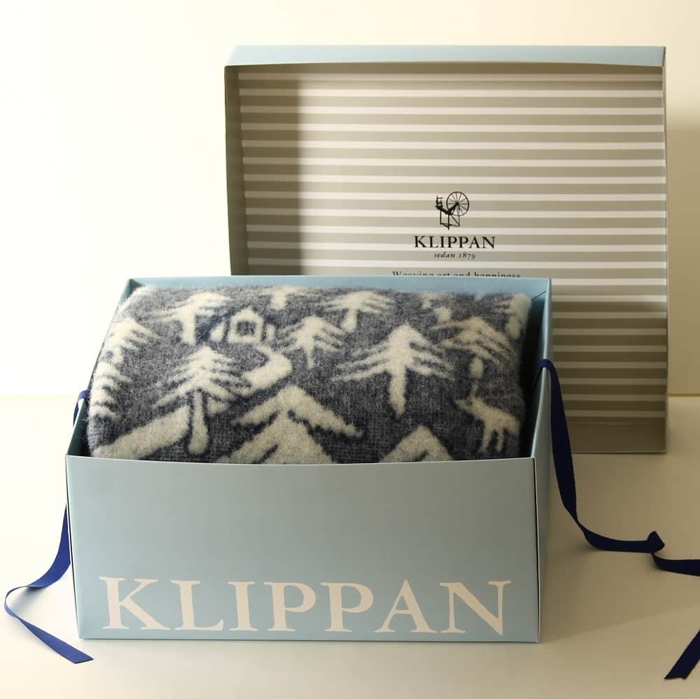 KLIPPAN/クリッパン　ウール　ハーフブランケット　ベングトのヒツジ　ライトグレー