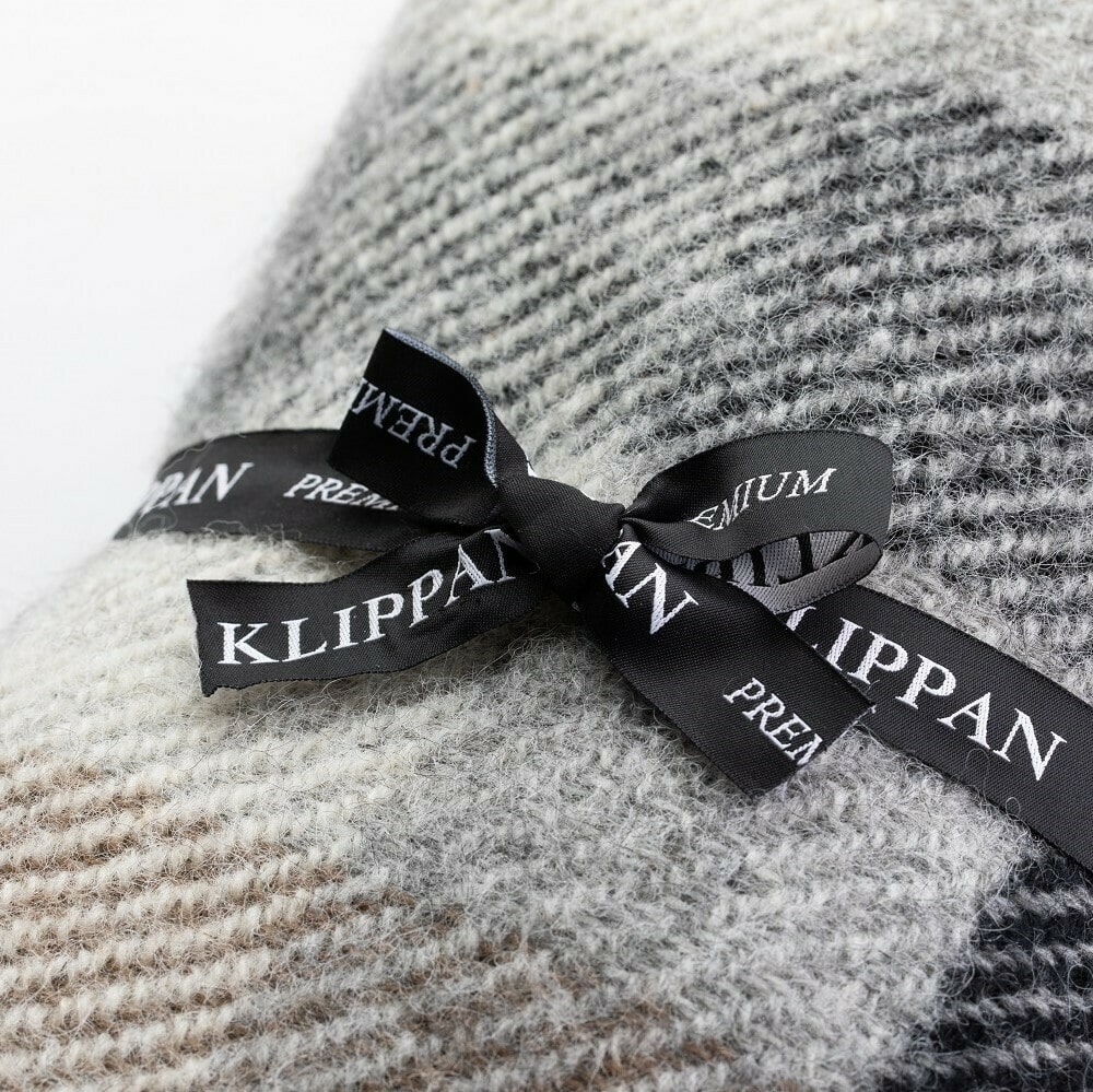 KLIPPAN/クリッパン　ウール　ミニブランケット　ネイチャー　グレー／ブルー