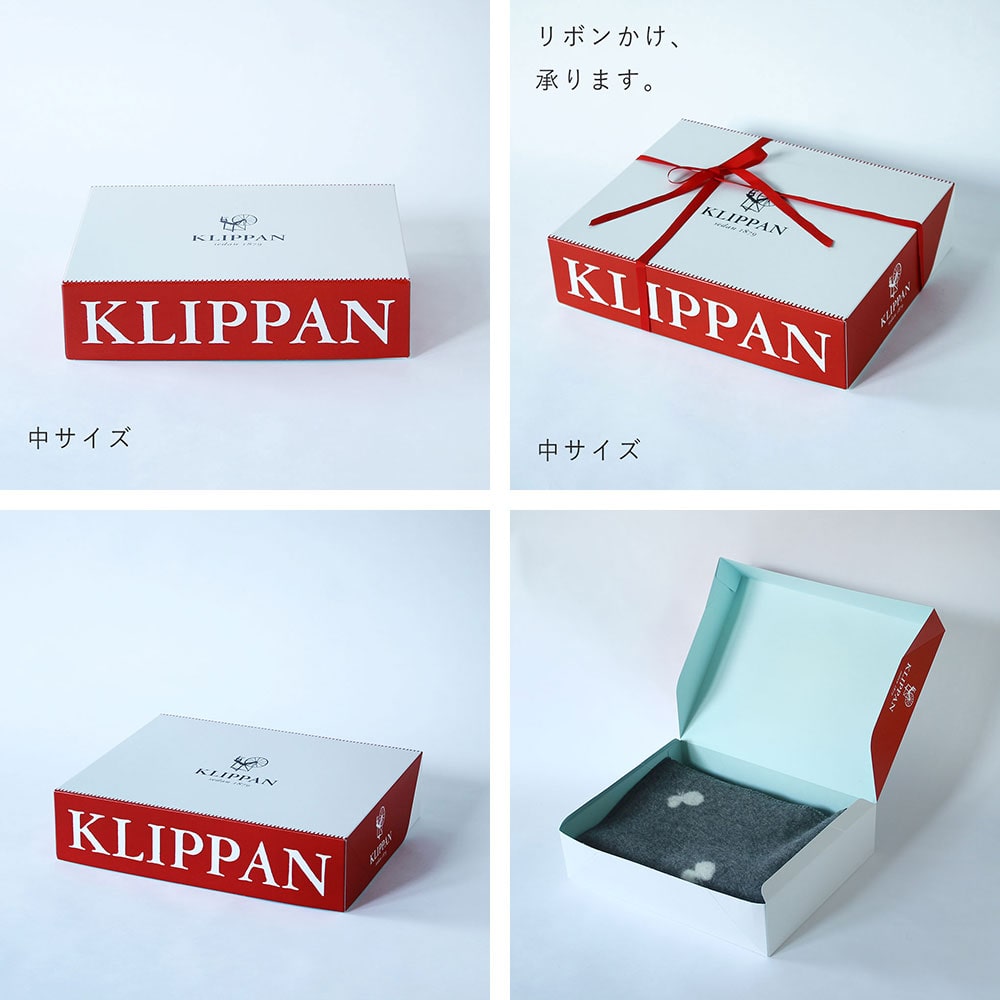 KLIPPAN/クリッパン　ウール　ハーフブランケット　ネイチャー　グレー／ブルー