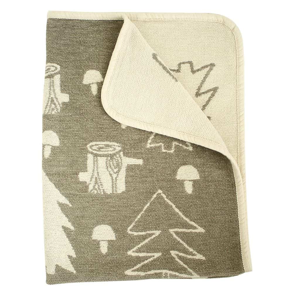 Klippan クリッパン シュニールコットン ミニブランケット マッシュルーム ブルー エコンフォートハウス Ecomforthouse Klippan クリッパン 総輸入元