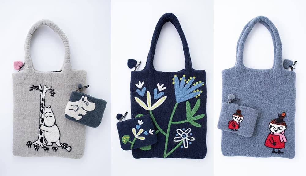 KLIPPAN/クリッパン フェルトポーチ ニョロニョロ ブラック