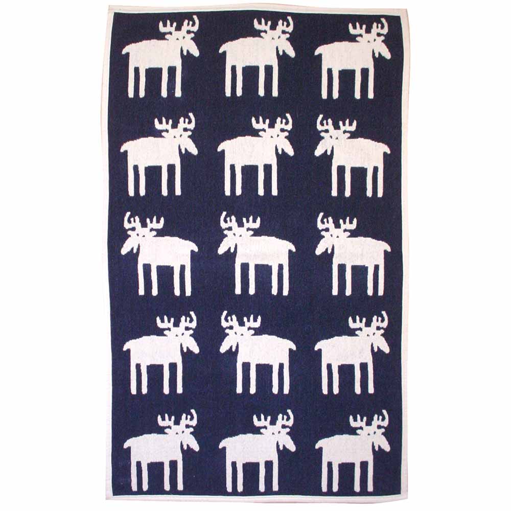 KLIPPAN　 クリッパン ムース　ネイビー シュニールコットン　ブランケット KLIPPAN/クリッパン シュニールコットン ハーフブランケット ベングト