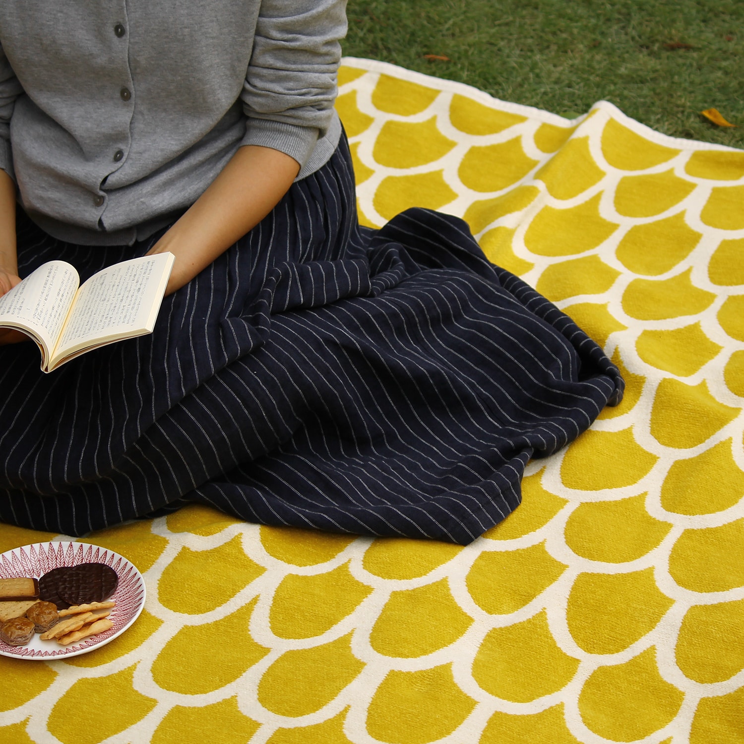 KLIPPAN/クリッパン シュニールコットン シングルブランケット リーフ