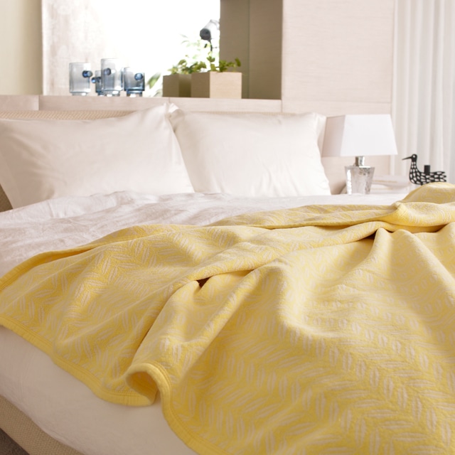 KLIPPAN/クリッパン シュニールコットン シングルブランケット リーフ