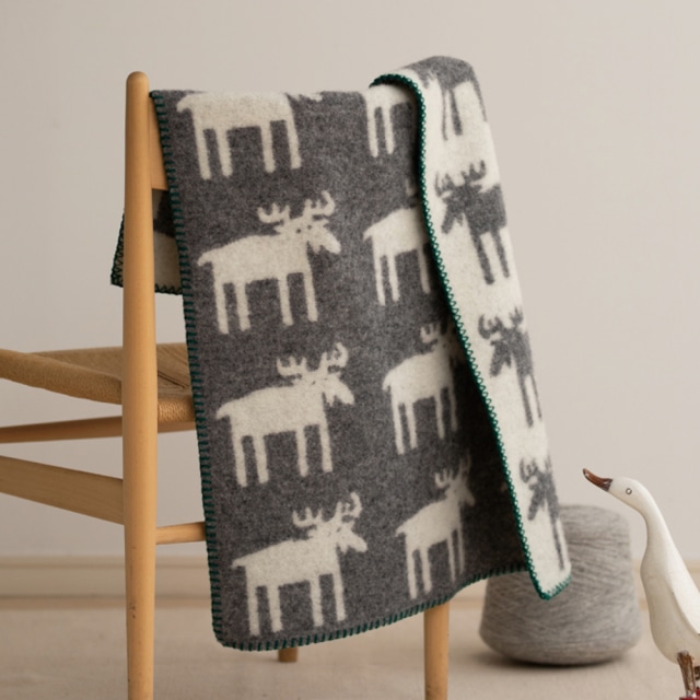 KLIPPAN/クリッパン ウール ミニブランケット ベングトのムース グレー