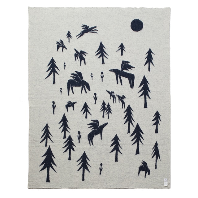 KLIPPAN/クリッパン エコウール ウール シングルブランケット horses