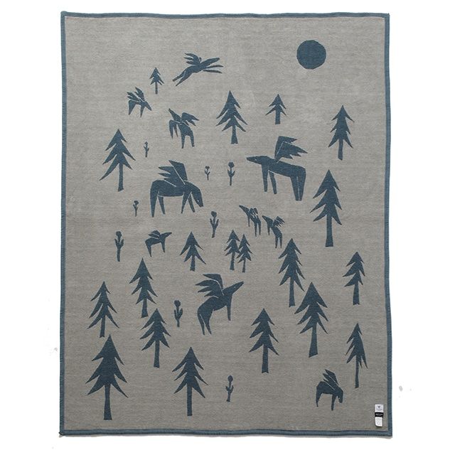 KLIPPAN/クリッパン シュニールコットン シングルブランケット horses