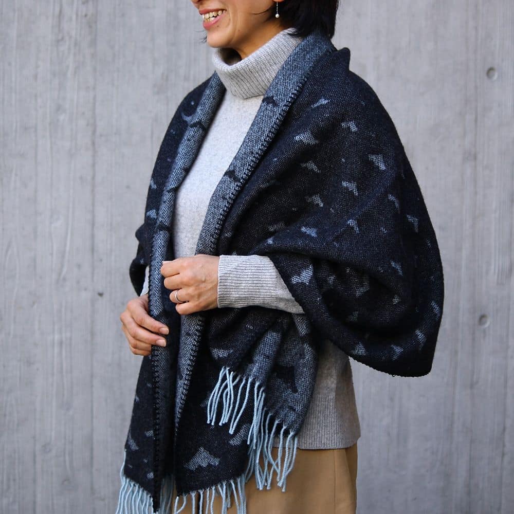 KLIPPAN/クリッパン ストール one day a little waves グレー/ブルー