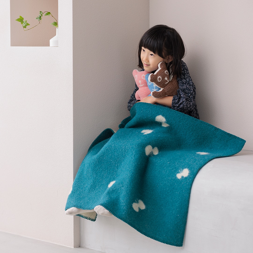 新品 クリッパン ウールブランケット グリーン クリッパン × ミナ ペルホネン｜ウールブランケット［HOUSE IN