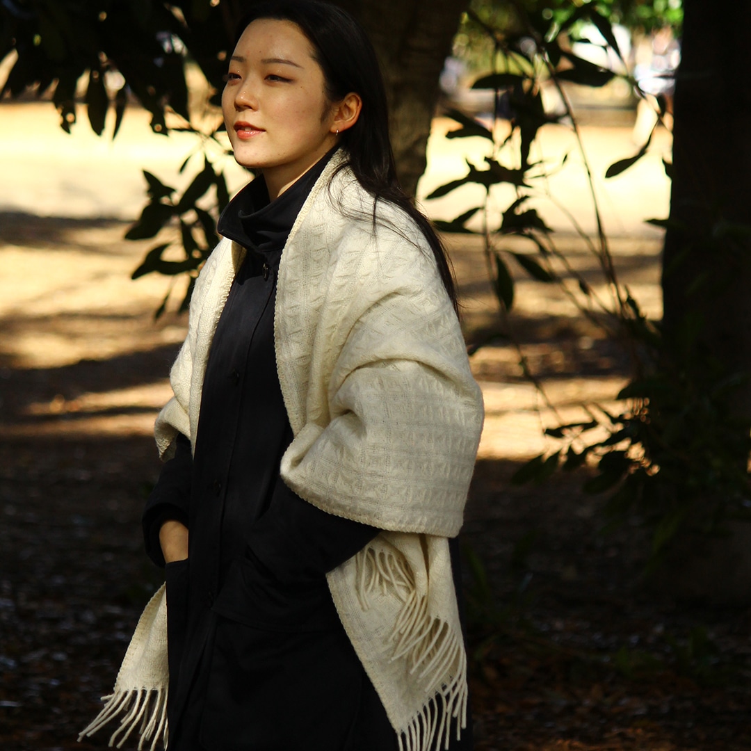 ウールストール＆カシミヤ混ロングマフラー | サステナブル