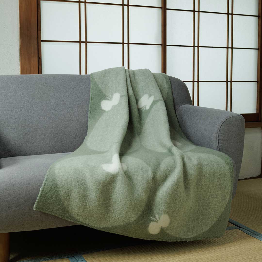 KLIPPAN/クリッパン ウールハーフブランケット PERHONEN グリーン