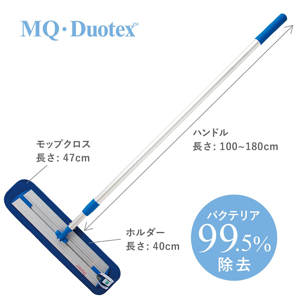 MQ・Duotex/エムキュー・デュオテックス　プレミアムモップセット47cmブルー＆交換クロス1枚＆ecomfortHouse/エコンフォートハウス　スプレーボトル　セット