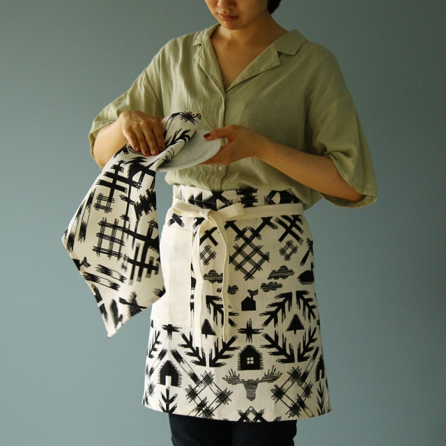 古布リメイク ゴリ麻 襤褸 前掛け 巻スカート 端切れ付き エプロン 木綿 麻 古布リメイク ゴリ麻 襤褸 前掛け 巻スカート 端切れ付き エプロン