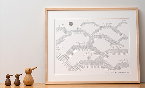 完売品】ミナペルホネンポスターhorses on the hill
