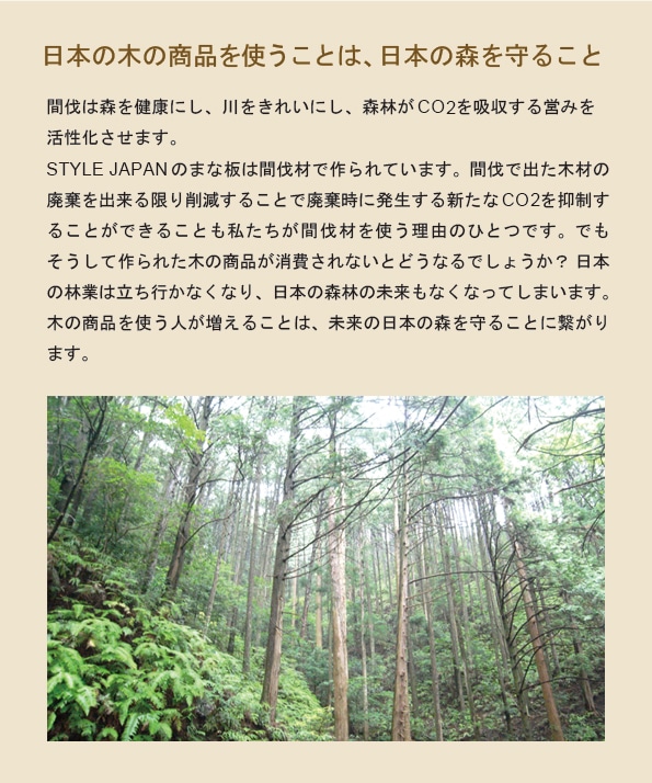 日本の木の商品を使うことは、日本の森を守ること