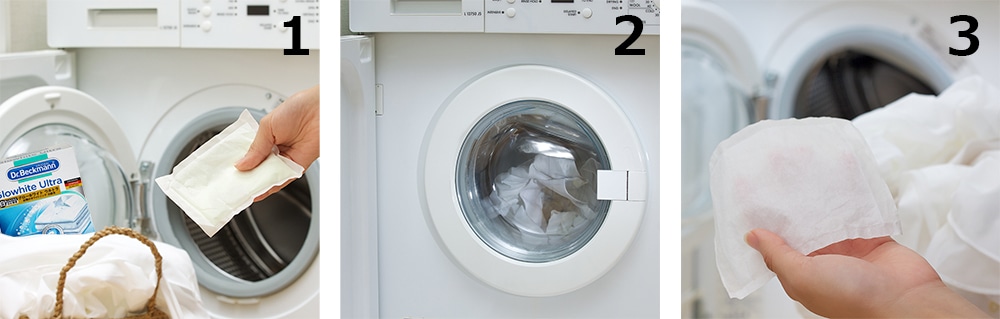 ドクターベックマンのグローホワイトウルトラの使い方は洗濯に入れるだけで簡単