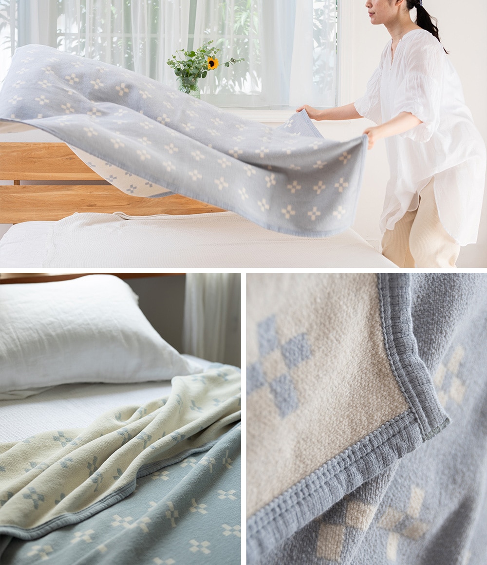 クリッパン ブランケット　quilt indigo スロー スウェーデン tougenkyou_mka-5563