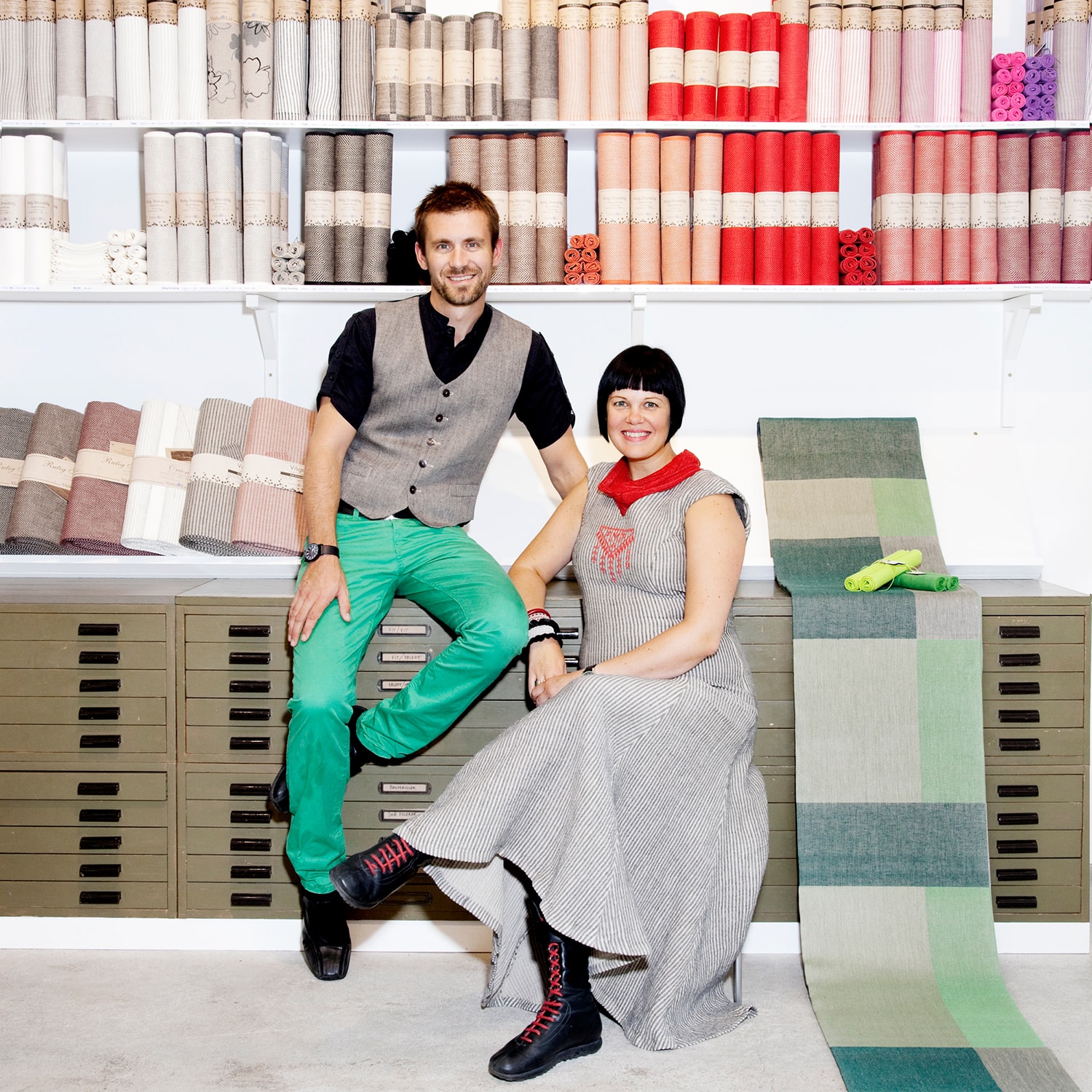 Vaxbo Lin/ヴェクスボリン リネンのハンドタオル ストライプ ブルー