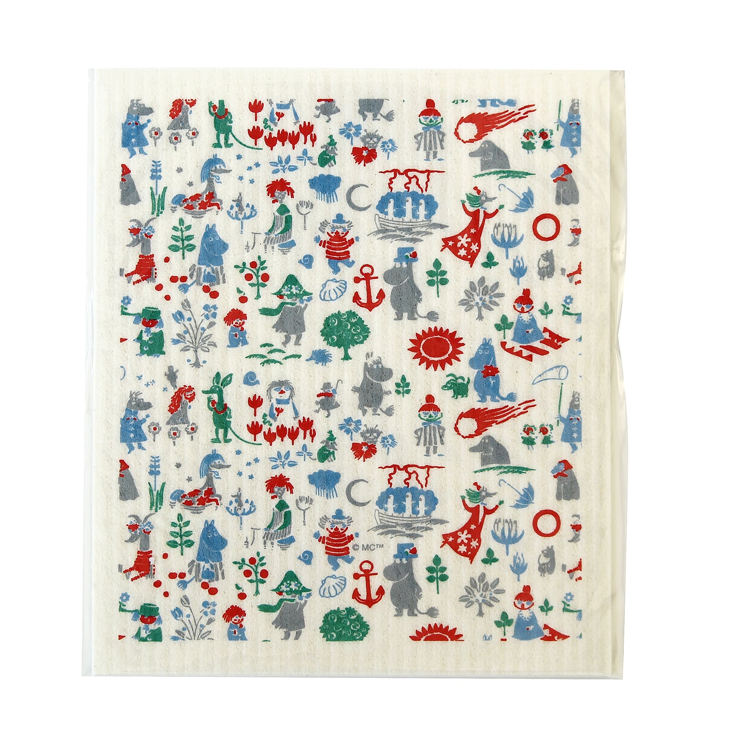 スポンジワイプ ムーミン谷の仲間たち ブルー/ホワイト | サステナブル