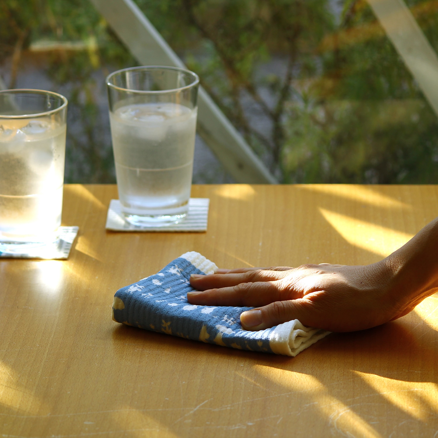 水切りマット スポンジワイプ ムーミンシルエット ブルー/ホワイト