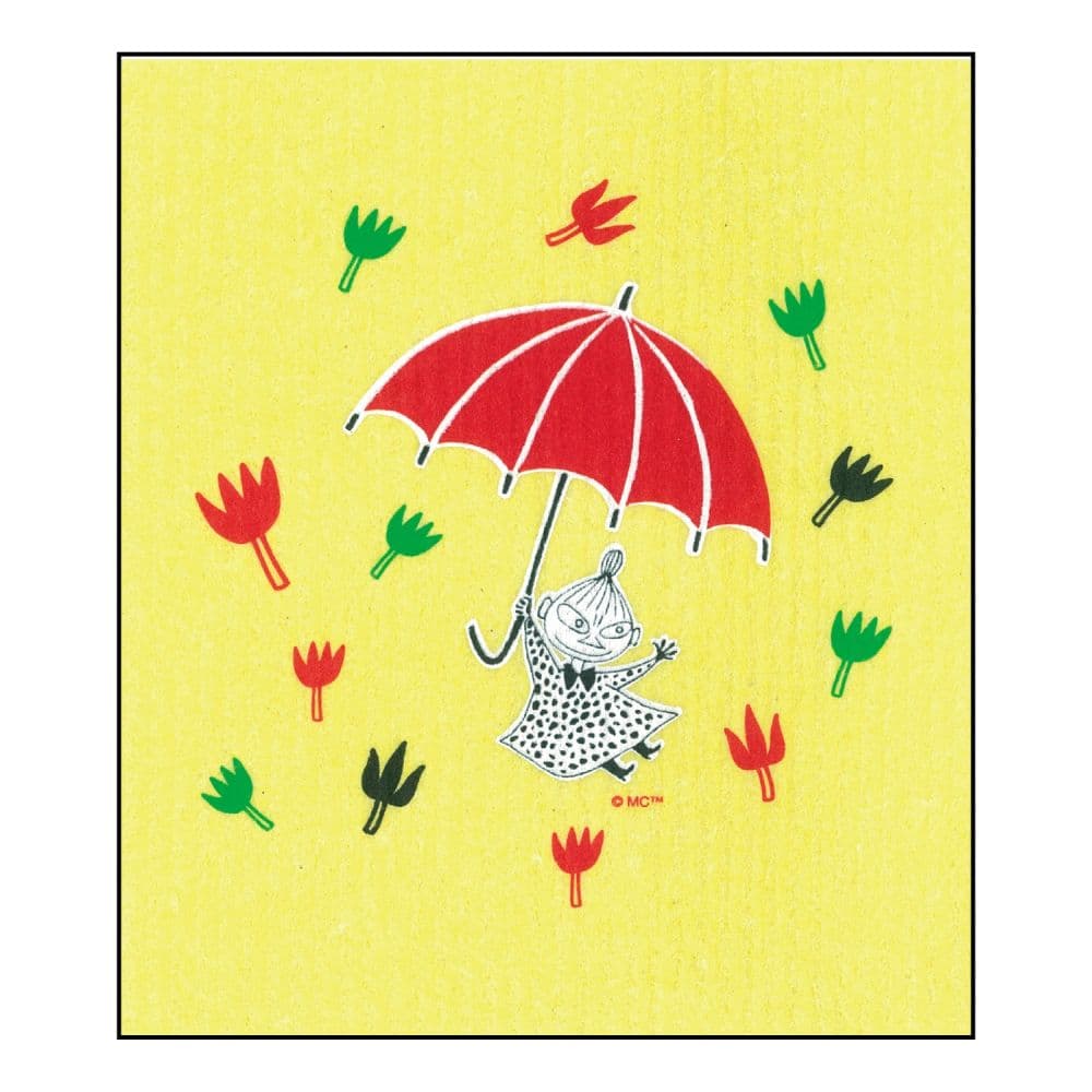 スポンジワイプ ムーミン ミイと傘 イエロー サステナブルショップ エコンフォートハウス Ecomforthouse Klippan クリッパン 総輸入元