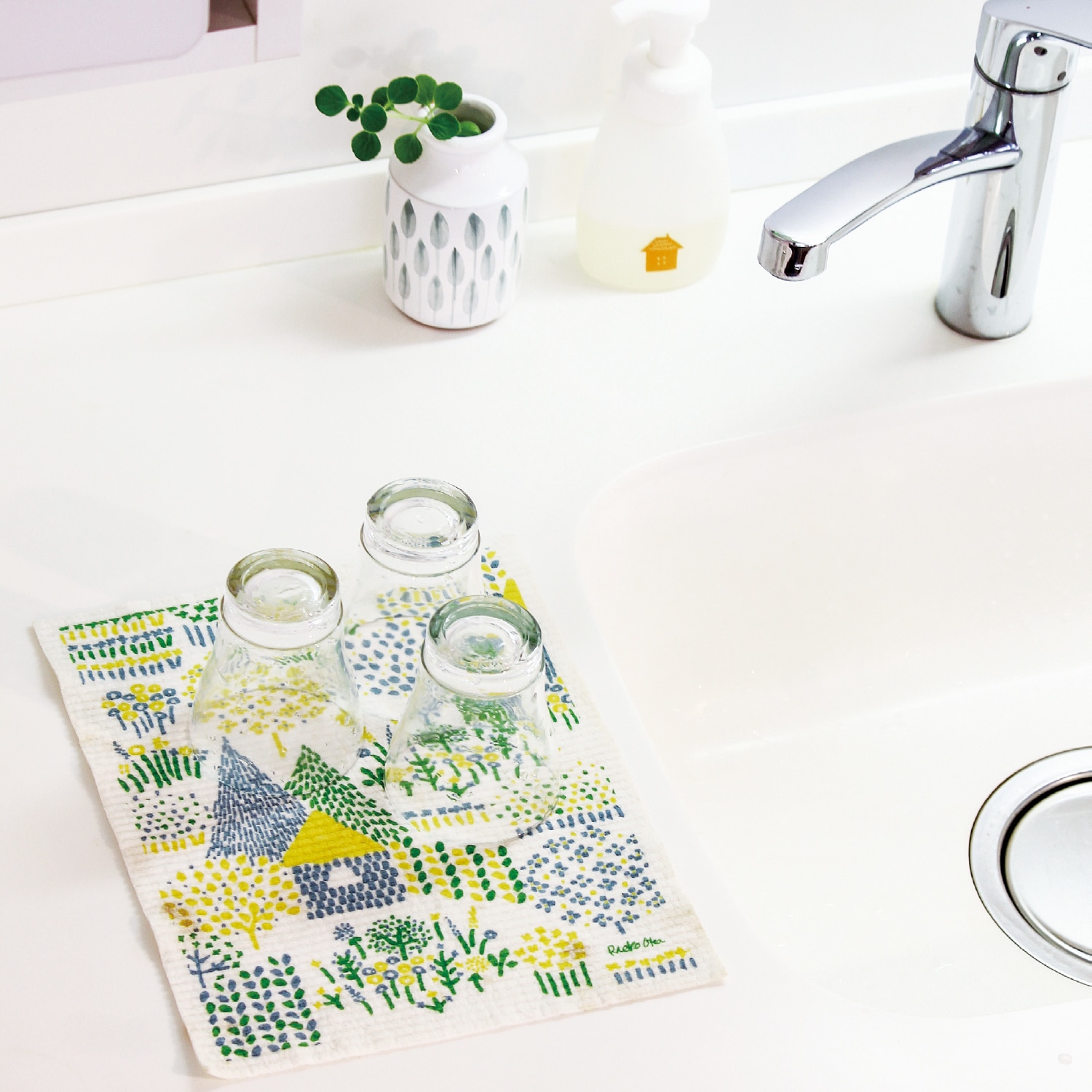 水切りマット スポンジワイプ 点と線模様製作所 夏の村